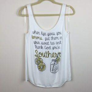 Sweet Claire - Lemon / Sweet Tea Quote Tank Top